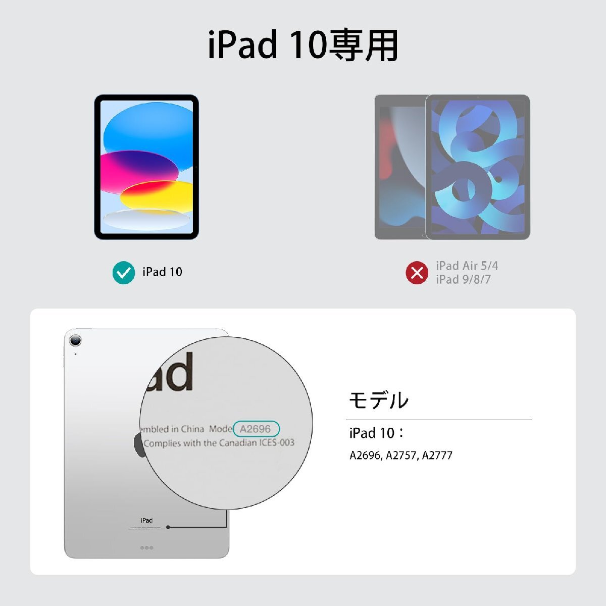 送料無料★ESR iPad 第10世代 10.9インチ マグネットケース 2WAY三つ折りスタンド (ブラック)_画像2