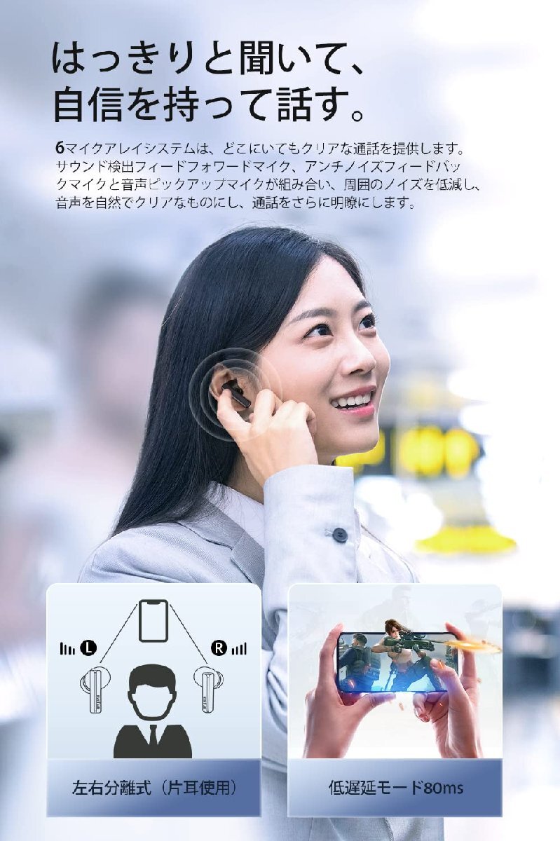 送料無料★EarFun Air Pro SV ワイヤレスイヤホン Bluetooth 5.2 ノイズキャンセリング 左右分離型_画像6