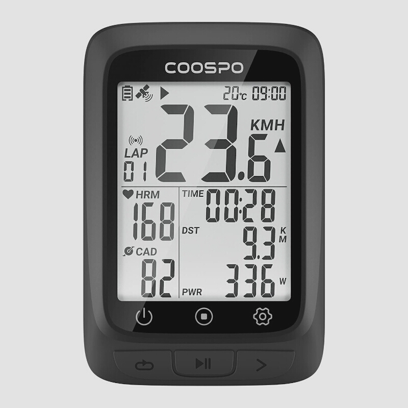 送料無料★COOSPO サイクルコンピュータ GPSスピードメーターバッテリー内臓Bluetooth5.0&ANT+(ブラック)_画像1