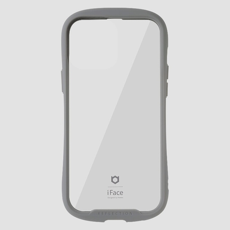 送料無料★iFace Reflection iPhone 13 Pro Max ケース クリア 強化ガラス (グレー)