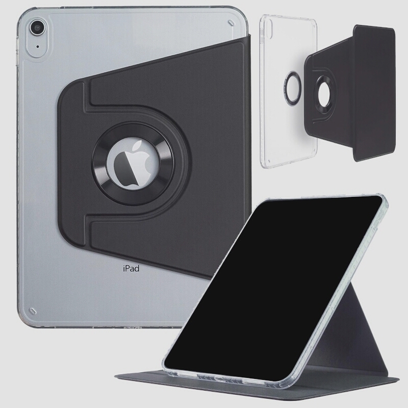 送料無料★Dmaos iPad第10世代 10.9インチ ケース スリム磁気取り外し可能 折り畳みスタンド 360度回転 (黒)_画像1