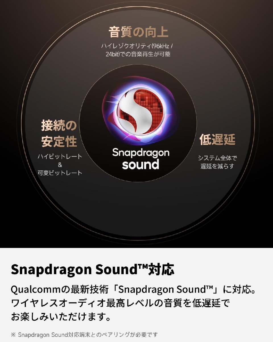 送料無料★SOUNDPEATS Air4ワイヤレスイヤホン Snapdragon Sound アダプティブANC マットホワイト_画像3