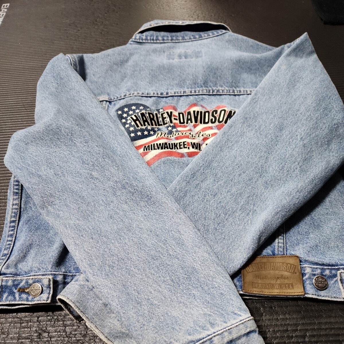 【未使用】HARLEY-DAVIDSON ハーレーダビッドソン デニムジャケット 刺繍 90s ハードロックカフェ レディース メンズ_画像5