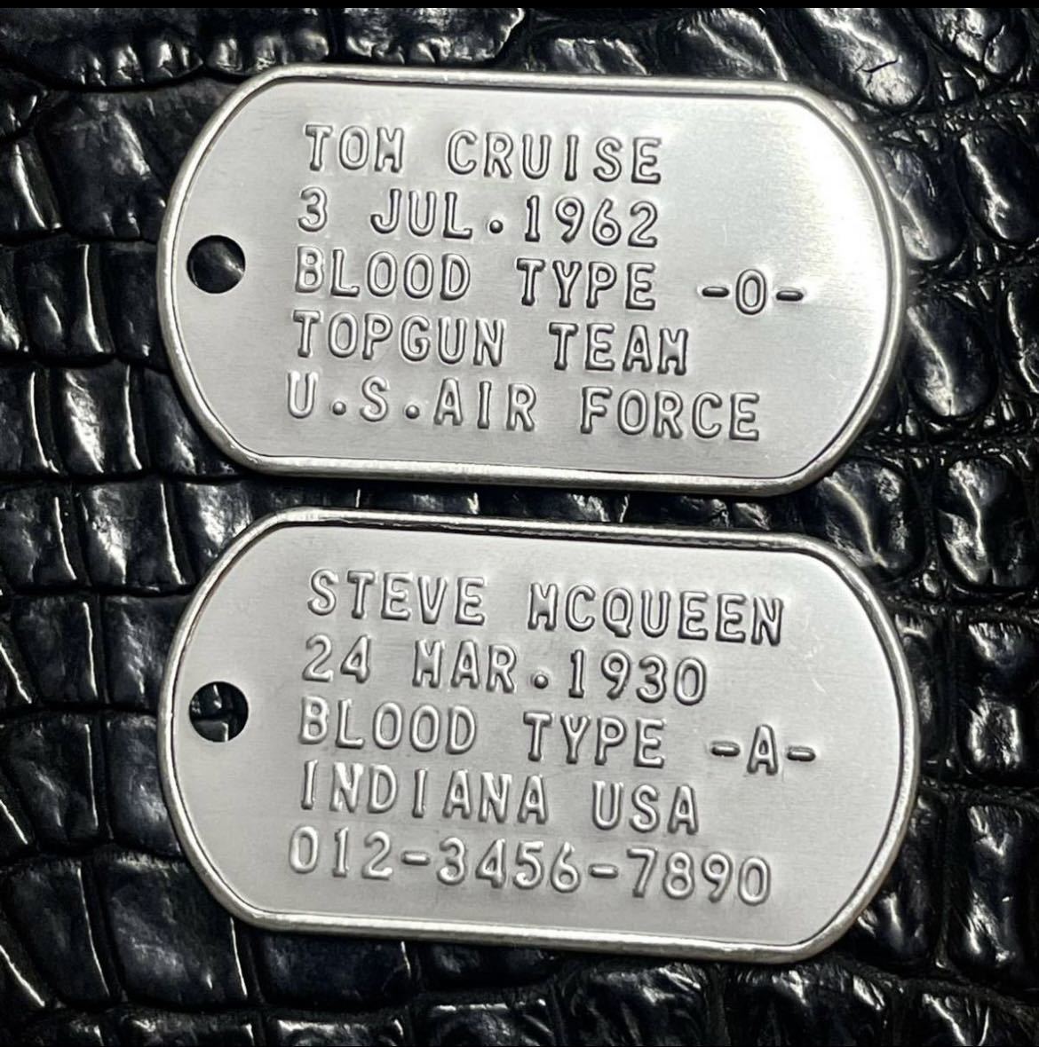 米軍仕様の本格ドッグタグ作成します。2枚フルセット お好きな文字内容 米軍認識票 ネックレスの画像3