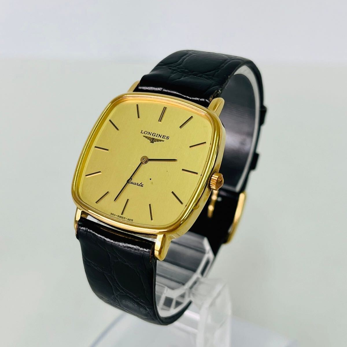 不動品 LONGINES/ロンジン/2針/ゴールド文字盤/ゴールドカラー/ラウンド/純正尾錠/箱付/クォーツ T50_画像1