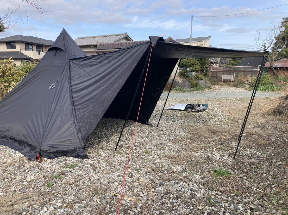 【使用回数極僅か。美品 KURONOS BLACK TENT 1GOU ワンポールパップテント】_画像7