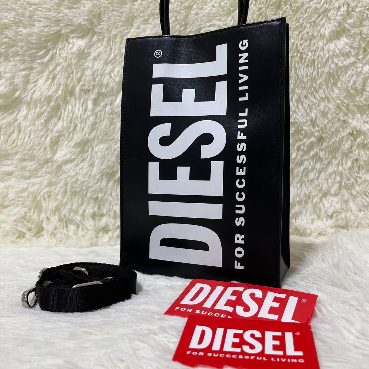 【完売品】DIESEL ディーゼル 本革レザー 2way ショッパー バッグ