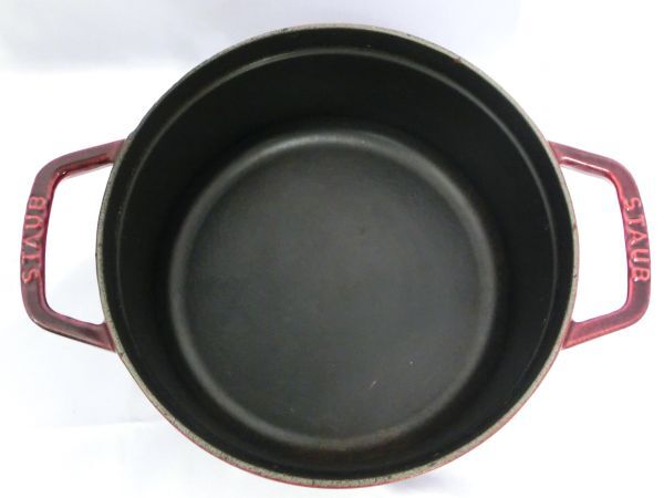 ☆STAUB LA COCOTTE ストウブ ココット☆MADE IN FRANCE 22cm 両手鍋 鉄鍋 調理器具 中古_画像3