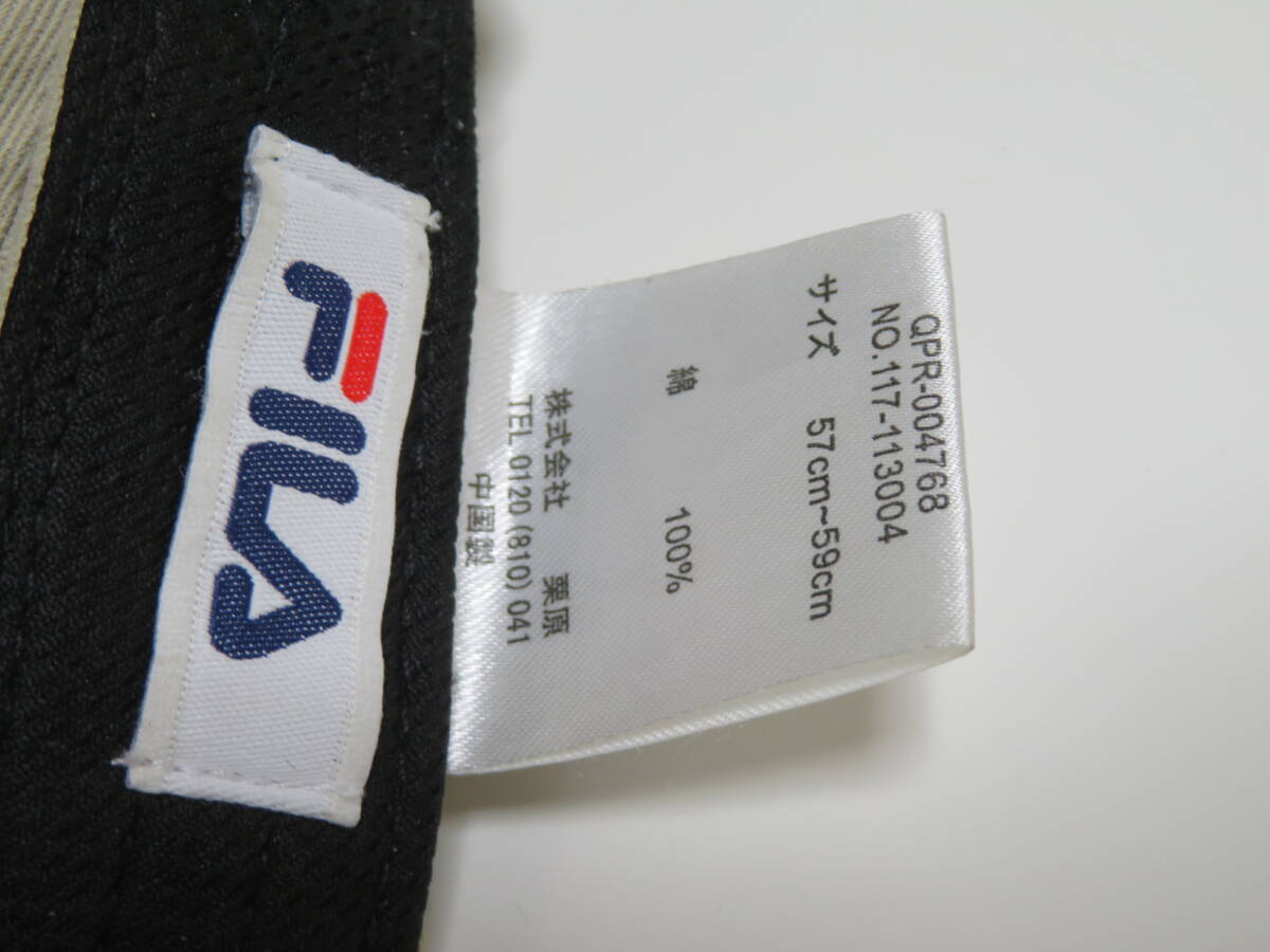 【送料無料】FILA フィラ 57cm～59㎝ 綿100％ お洒落でシンプルなデザイン メンズレディース スポーツキャップ ハット 帽子 1個_画像7