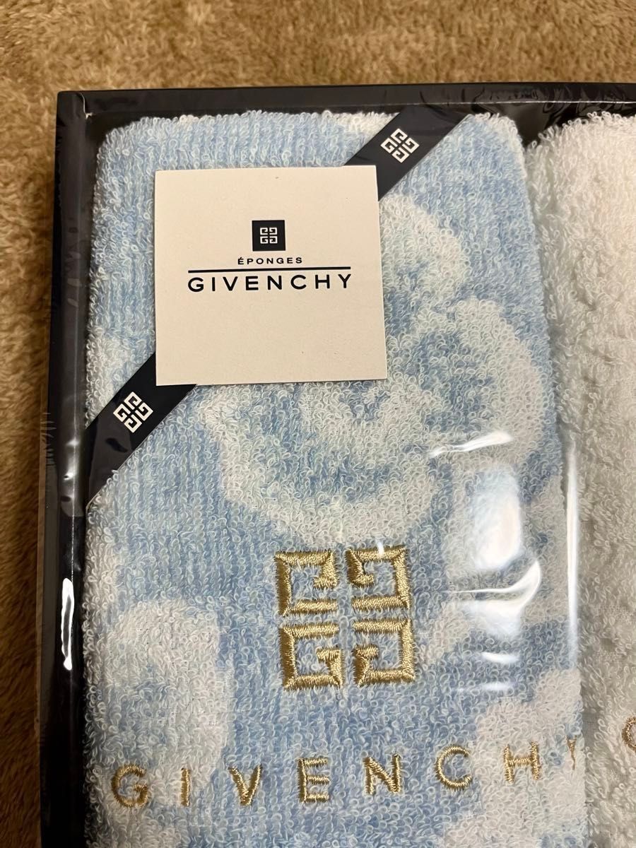 タオルセット GIVENCHY フェイスタオル　 ゲストタオル　3枚　ブルー