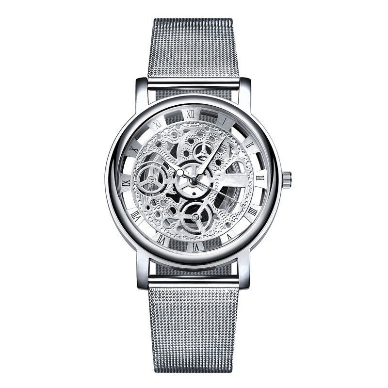 ZPT490☆新品中空クォーツ時計 カジュアルメンズ腕時計レロジオMasculin ステンレススチールメッシュベルトの画像1