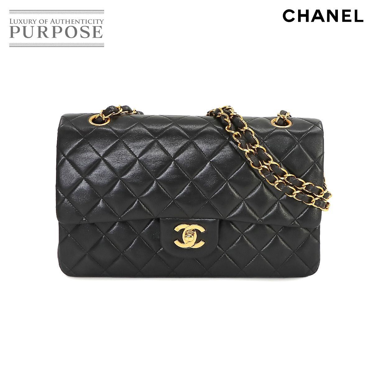 新品同様 シャネル CHANEL マトラッセ 25 チェーン ショルダー バッグ レザー ブラック A01112 ゴールド 金具 ヴィンテージ 90224175_画像1