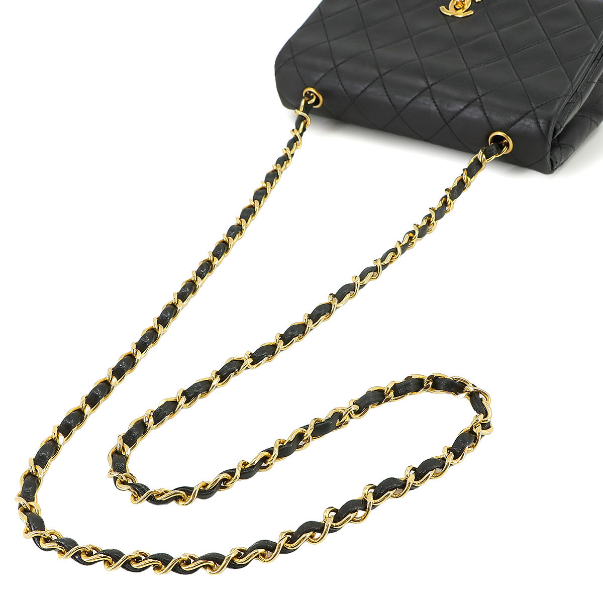 シャネル CHANEL マトラッセ チェーン ショルダー バッグ レザー ブラック ヴィンテージ ゴールド 金具 Matelasse Bag 90224237_画像5