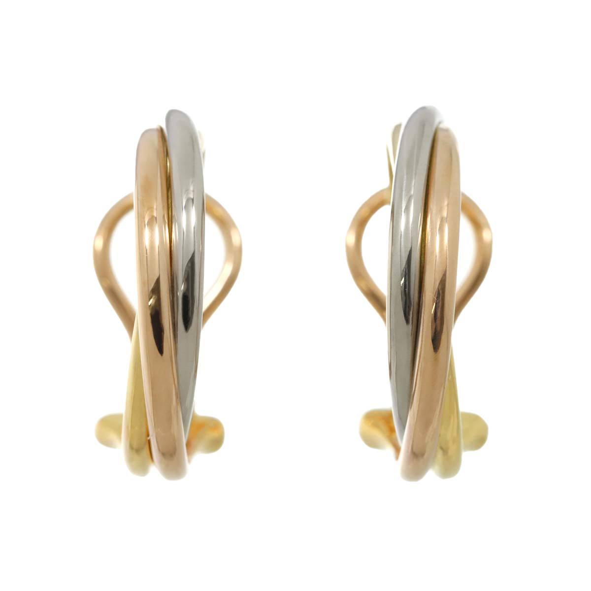 カルティエ Cartier トリニティ イヤリング K18 YG PG WG 3カラー スリーゴールド フープ 750 Trinity Earrings Clip on 90218375_画像2
