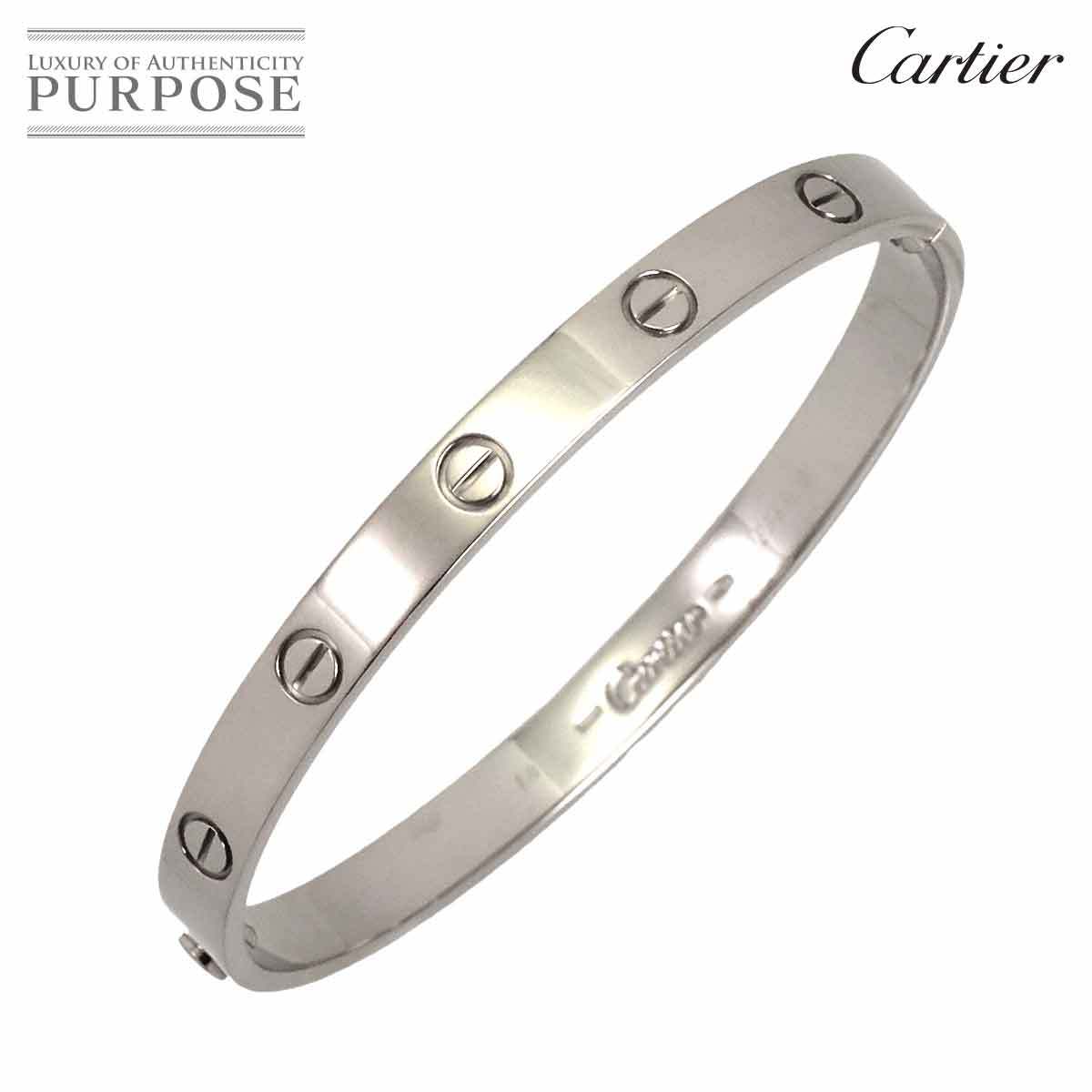 安い販売 カルティエ Cartier ラブ ブレス #18 K18 WG ホワイトゴールド 750 ブレスレット バングル Love  Bracelet【証明書付き】 90208614
