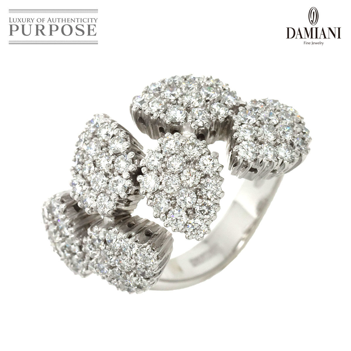 ダミアーニ DAMIANI 12号 リング ダイヤ K18 WG ホワイトゴールド 750 指輪 フラワー Diamond Ring 90218178