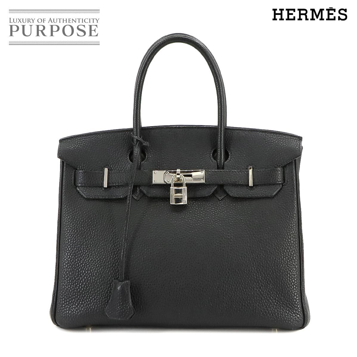 エルメス HERMES バーキン30 ハンド バッグ トゴ ブラック □H刻印 シルバー 金具 Birkin 30 90225129_画像1