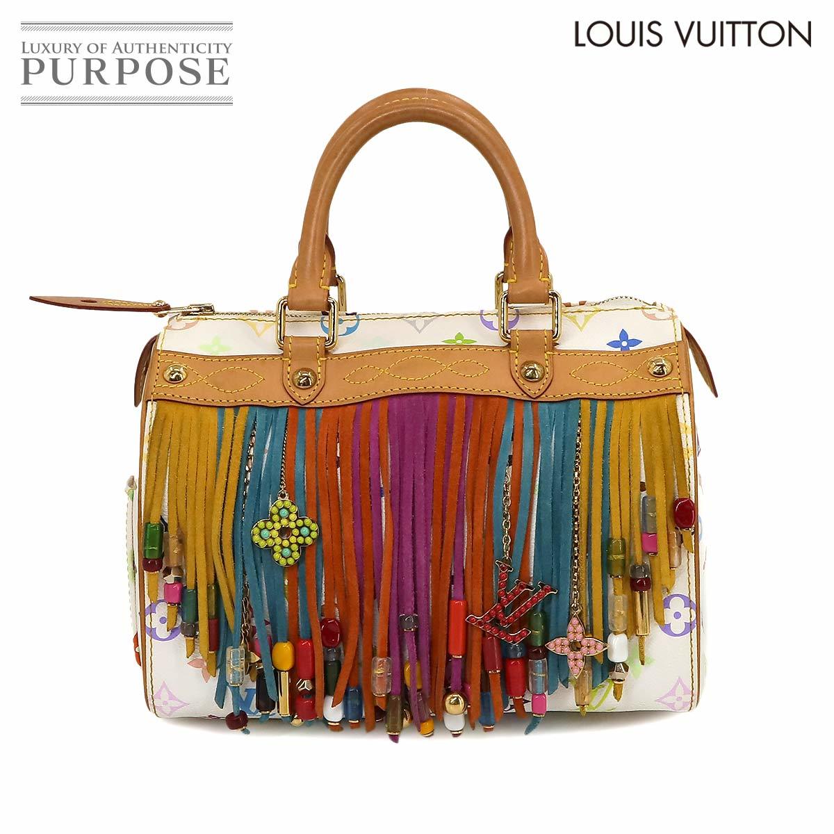 ルイ ヴィトン LOUIS VUITTON モノグラム マルチカラー スピーディ フラーンジュ 25 ハンド バッグ ブロン M40113 ゴールド 金具 90226214の画像1