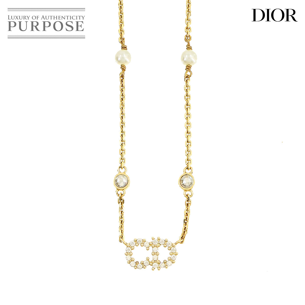 新品同様 クリスチャン ディオール Christian Dior クレール ディー リュヌ ネックレス ゴールド アクセサリー 90226782