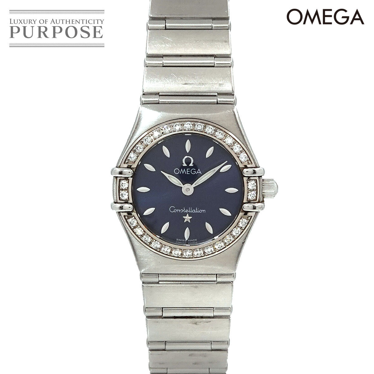 オメガ OMEGA コンステレーション ダイヤベゼル レディース 腕時計 ネイビー 文字盤 クォーツ ウォッチ Constellation 90216420