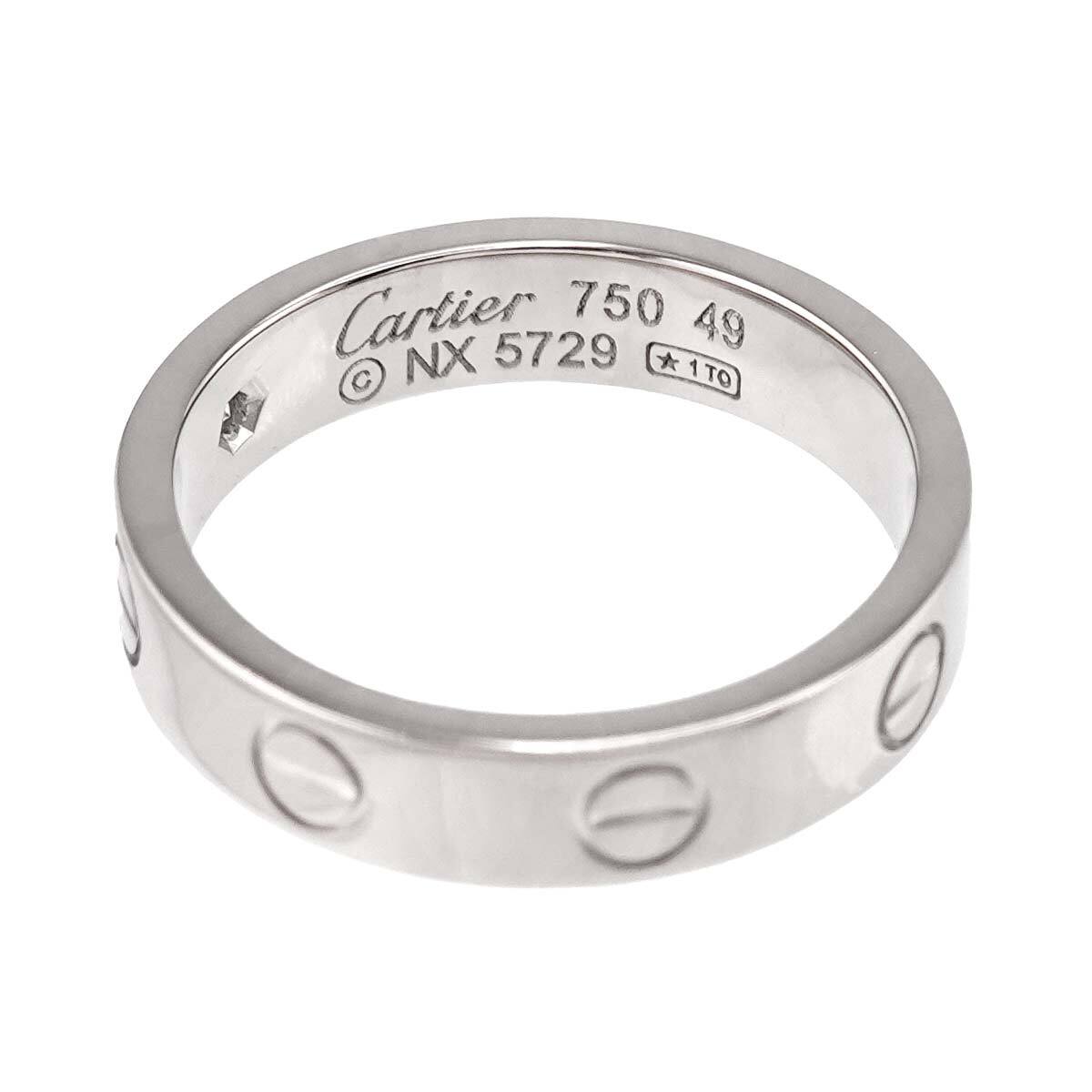 カルティエ Cartier ミニラブ #49 リング ダイヤ 1P K18 WG ホワイトゴールド 750 指輪 Mini Love Ring 90220043_画像3