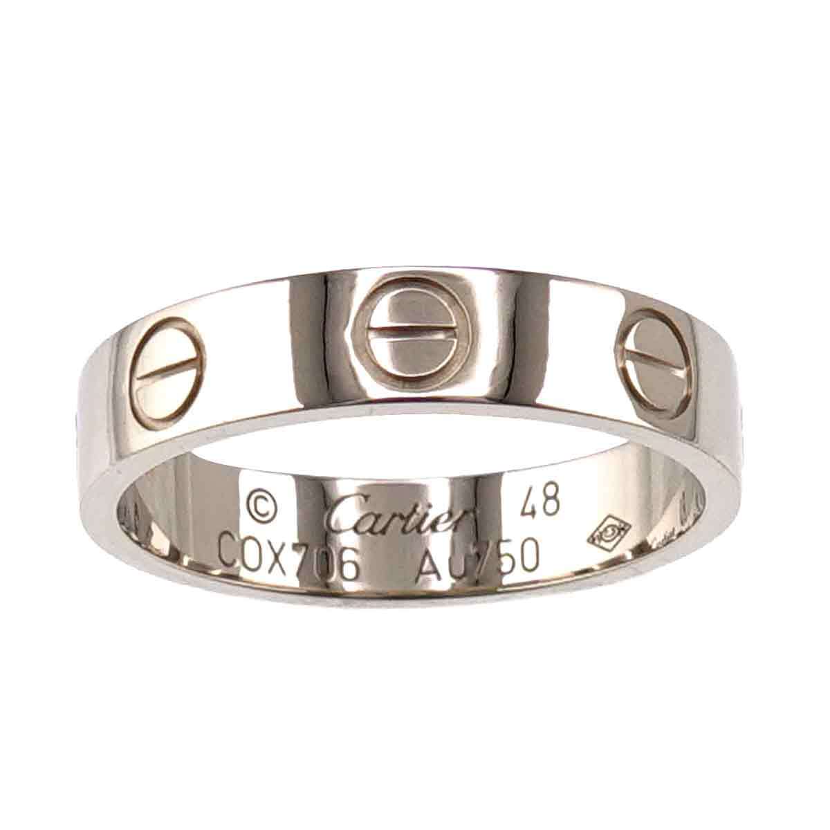 カルティエ Cartier ミニラブ #48 リング K18 WG ホワイトゴールド 750 指輪 Mini Love Ring【証明書付き】 90221307の画像2