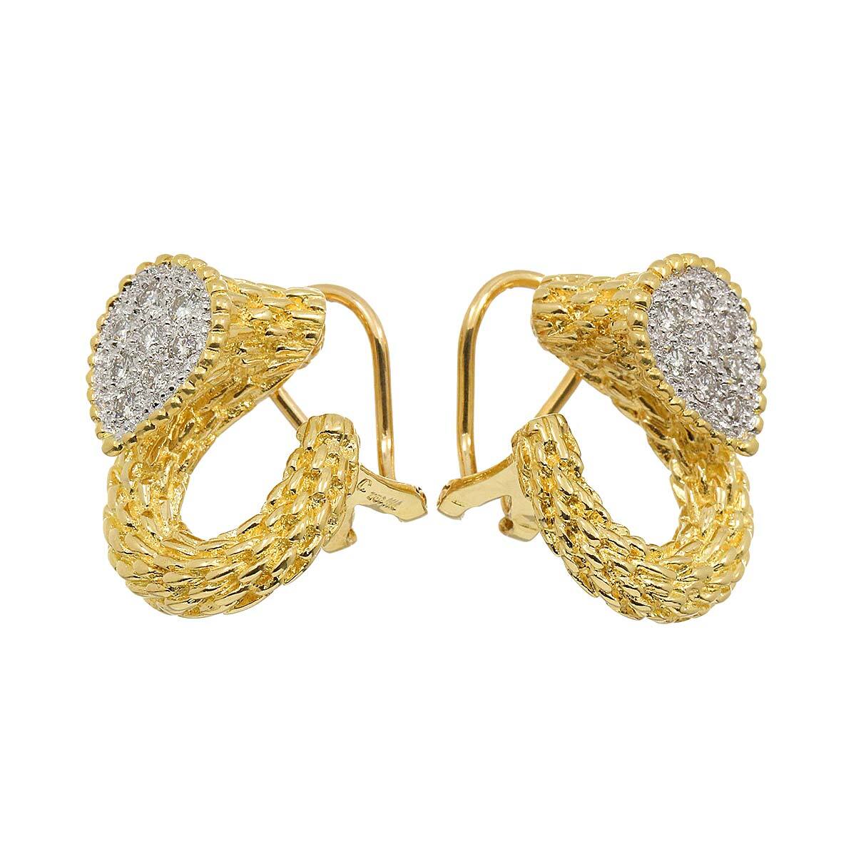  diamond 0.50ct серьги K18 YG желтое золото 750 Diamond Earrings Clip-on 90222274