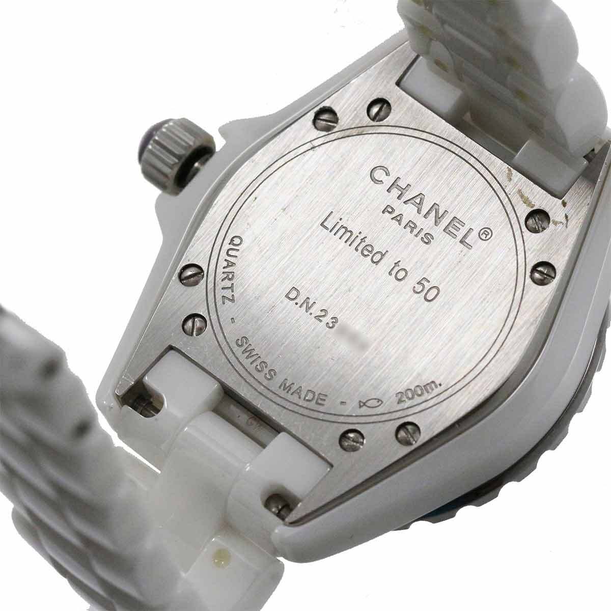 シャネル CHANEL J12 33mm H1637 50本限定 レディース 腕時計 デイト ホワイト セラミック クォーツ ウォッチ 90228004_画像7