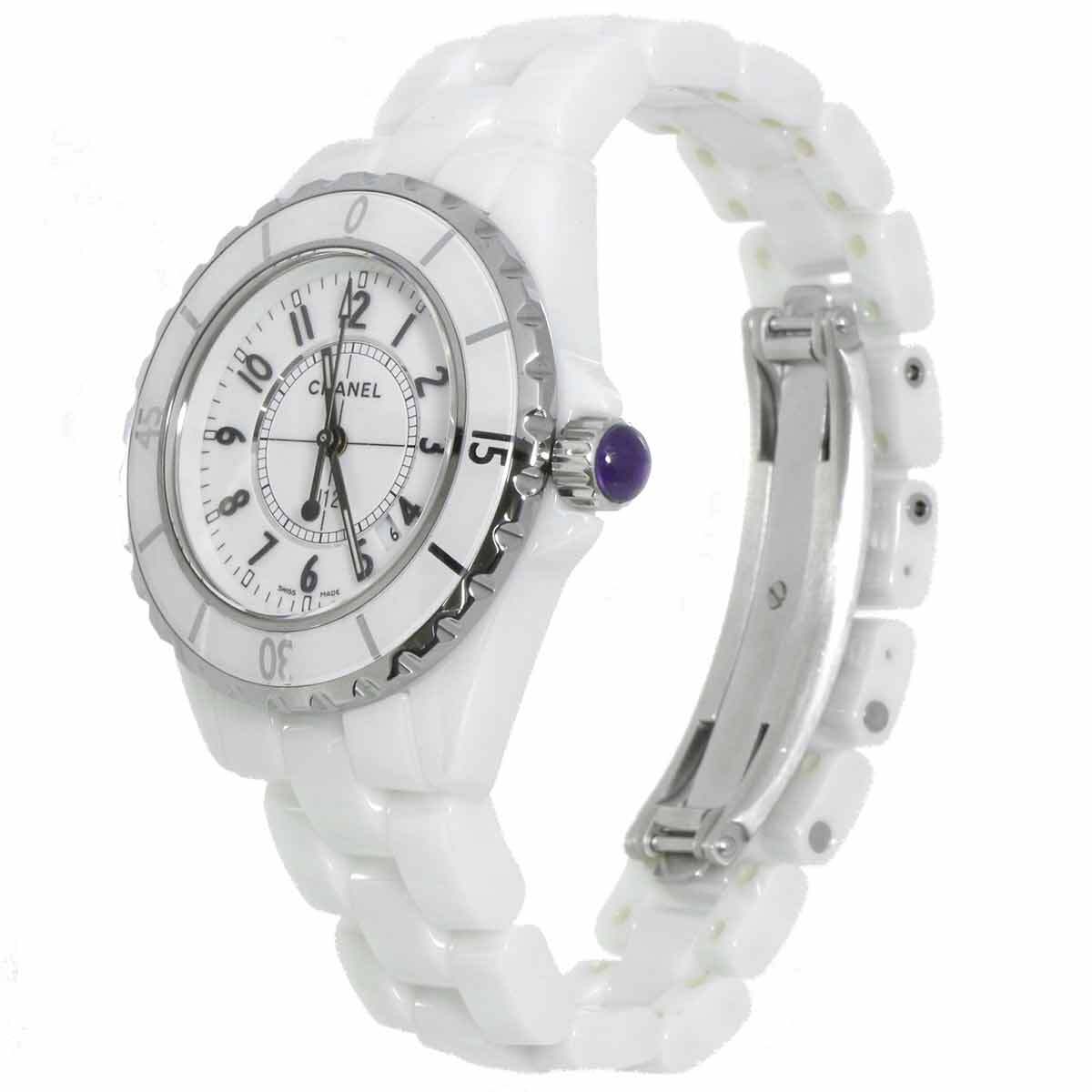 シャネル CHANEL J12 33mm H1637 50本限定 レディース 腕時計 デイト ホワイト セラミック クォーツ ウォッチ 90228004_画像2