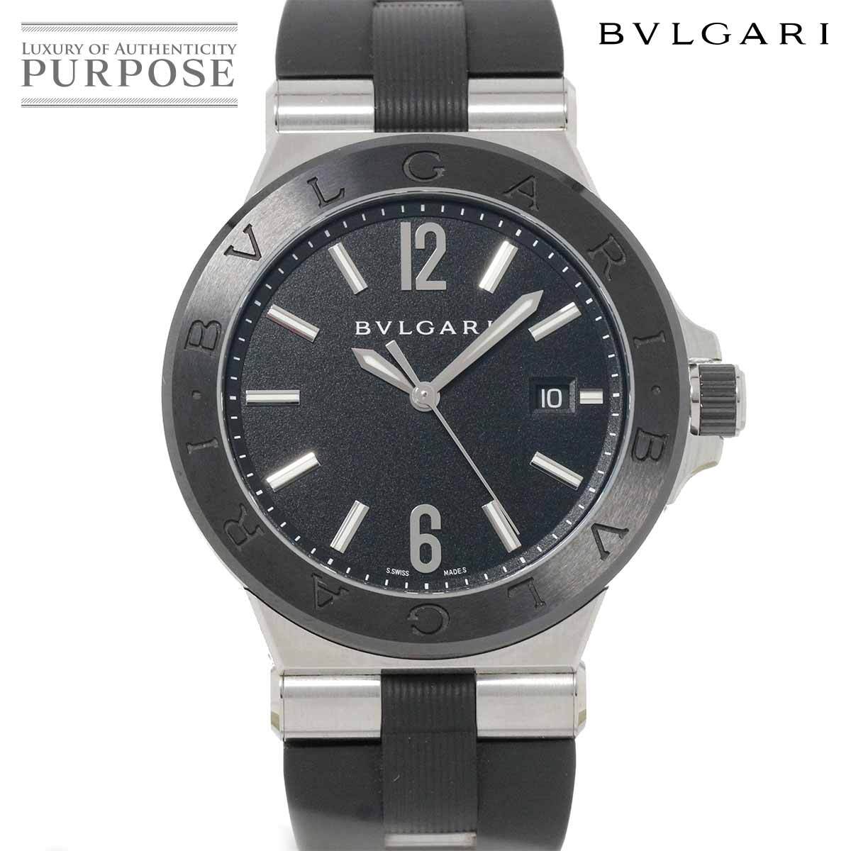 ブルガリ BVLGARI ディアゴノ セラミック DG42SC メンズ 腕時計 ブラック 文字盤 デイト 自動巻き オートマ ウォッチ Diagono 90228058_画像1