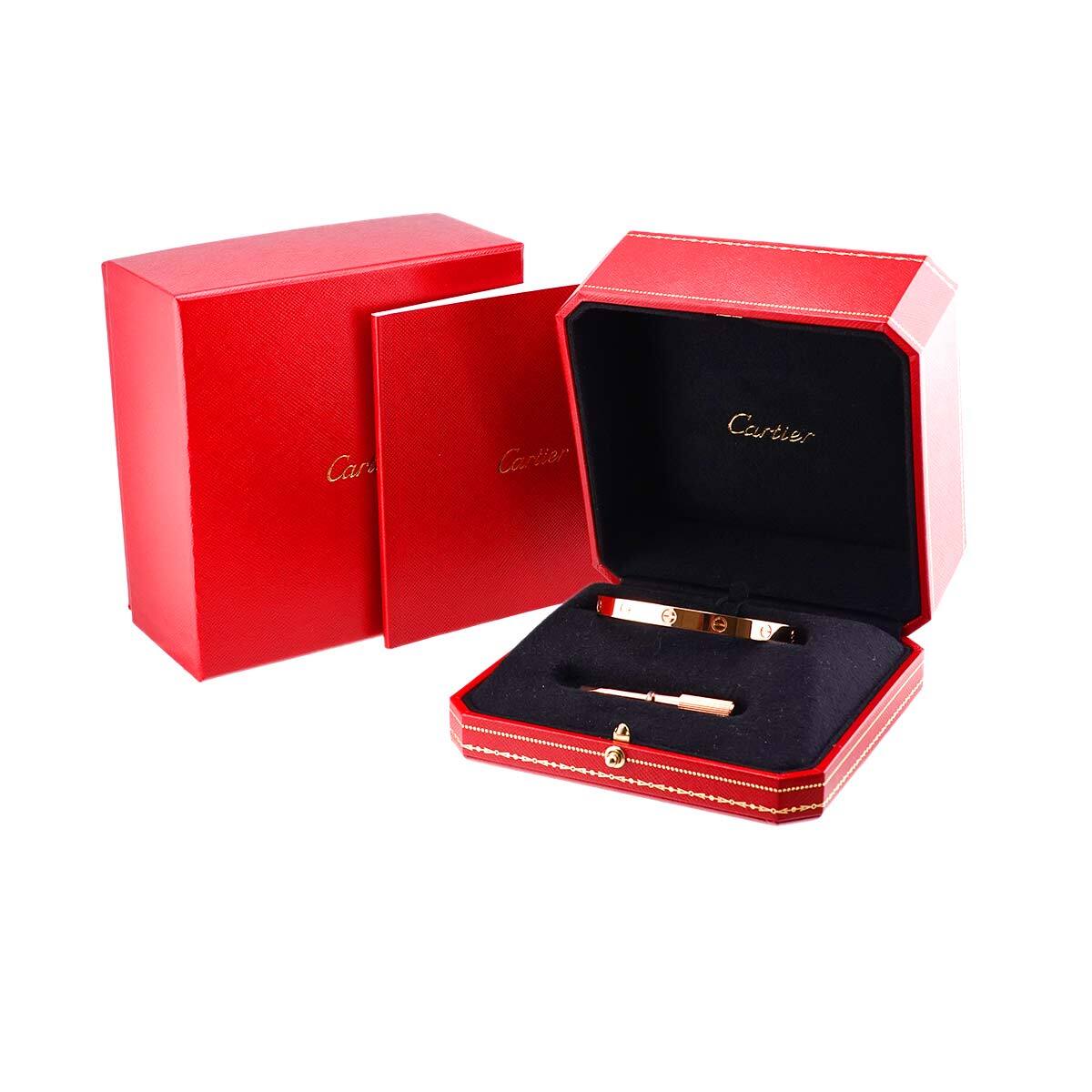 カルティエ Cartier ラブ ブレス #18 K18 PG ピンクゴールド 750 ブレスレット バングル Love Bracelet 【証明書付き】 90221366_画像7