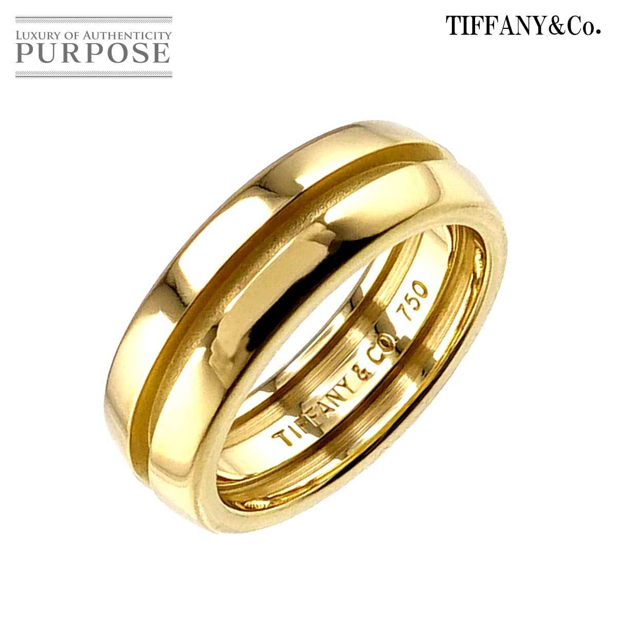 ティファニー TIFFANY&Co. グルーブ ド 8.5号 リング K18 YG イエローゴールド 750 指輪 Ring 90224907