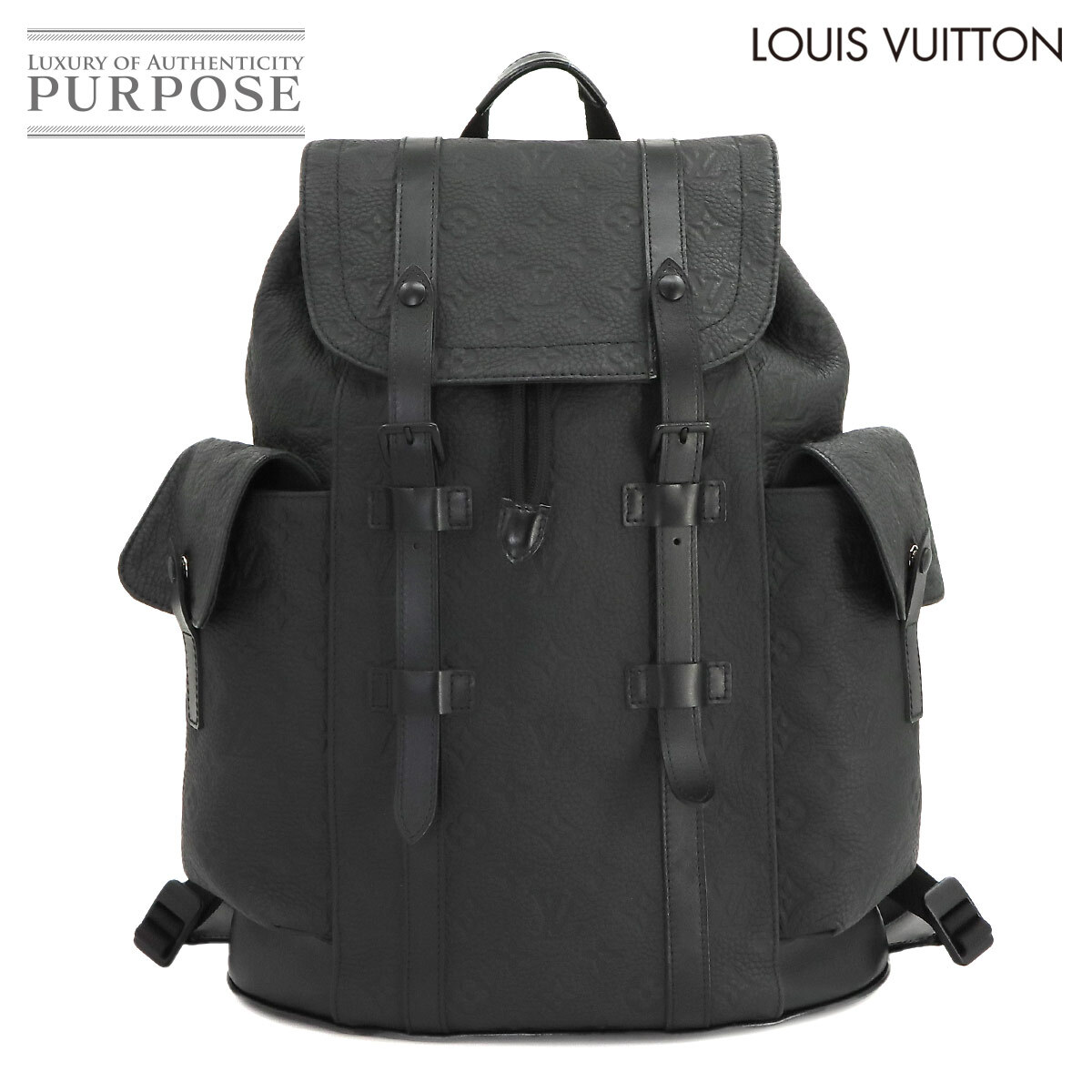 新品同様 ルイ ヴィトン LOUIS VUITTON モノグラム クリストファー MM バックパック リュックサック レザー ブラック M55699 90226245_画像1