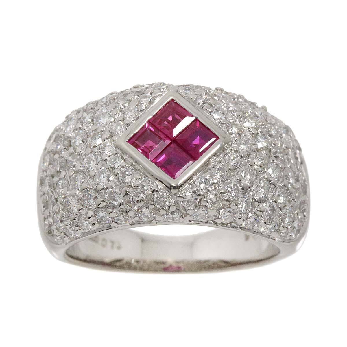 リング 10.5号 ルビー 0.73ct ダイヤ 1.56ct Pt プラチナ 指輪 Ruby Ring 90224908の画像2