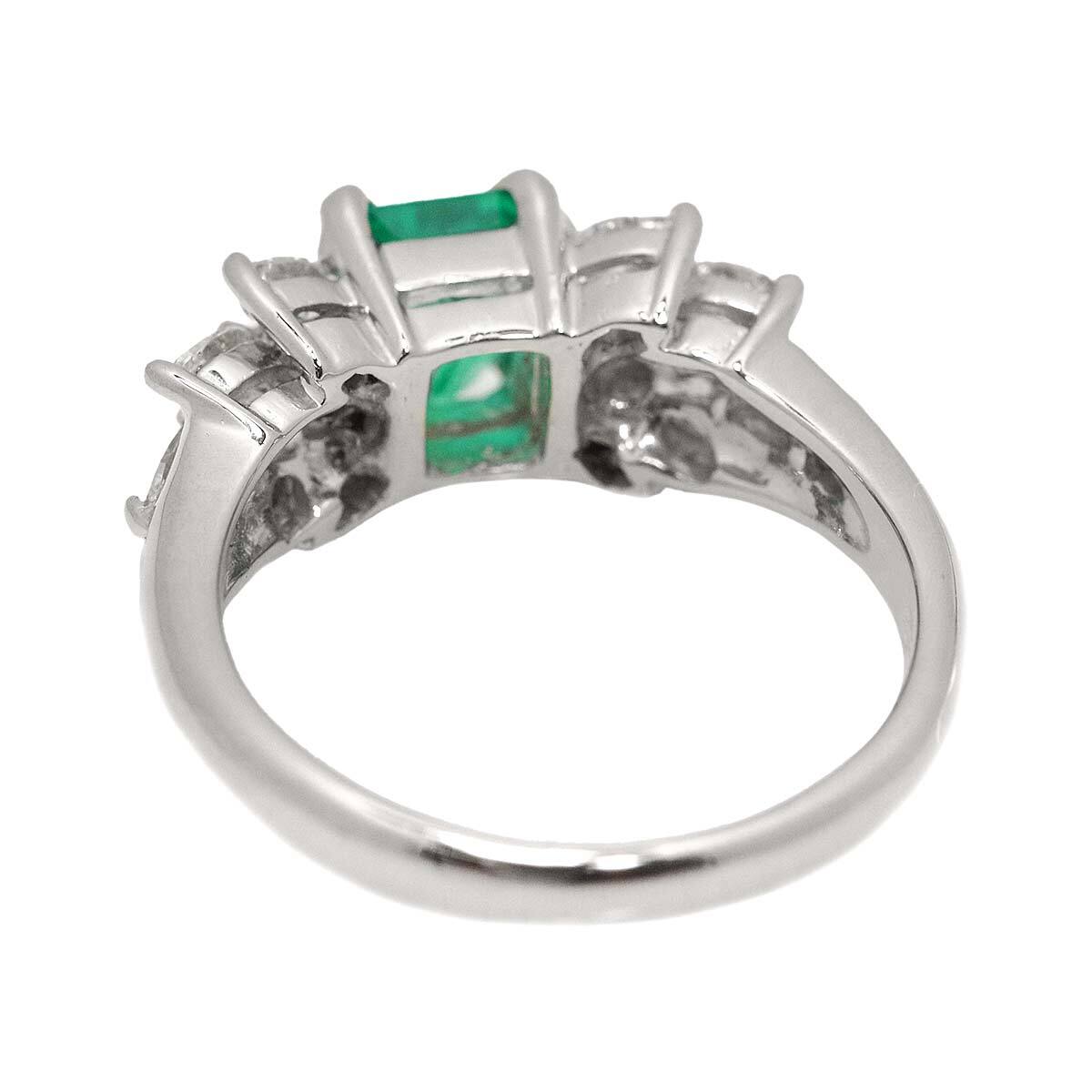 リング 13号 エメラルド 0.70ct ダイヤ 0.77ct Pt プラチナ 指輪 Emerald Ring 90226609_画像6