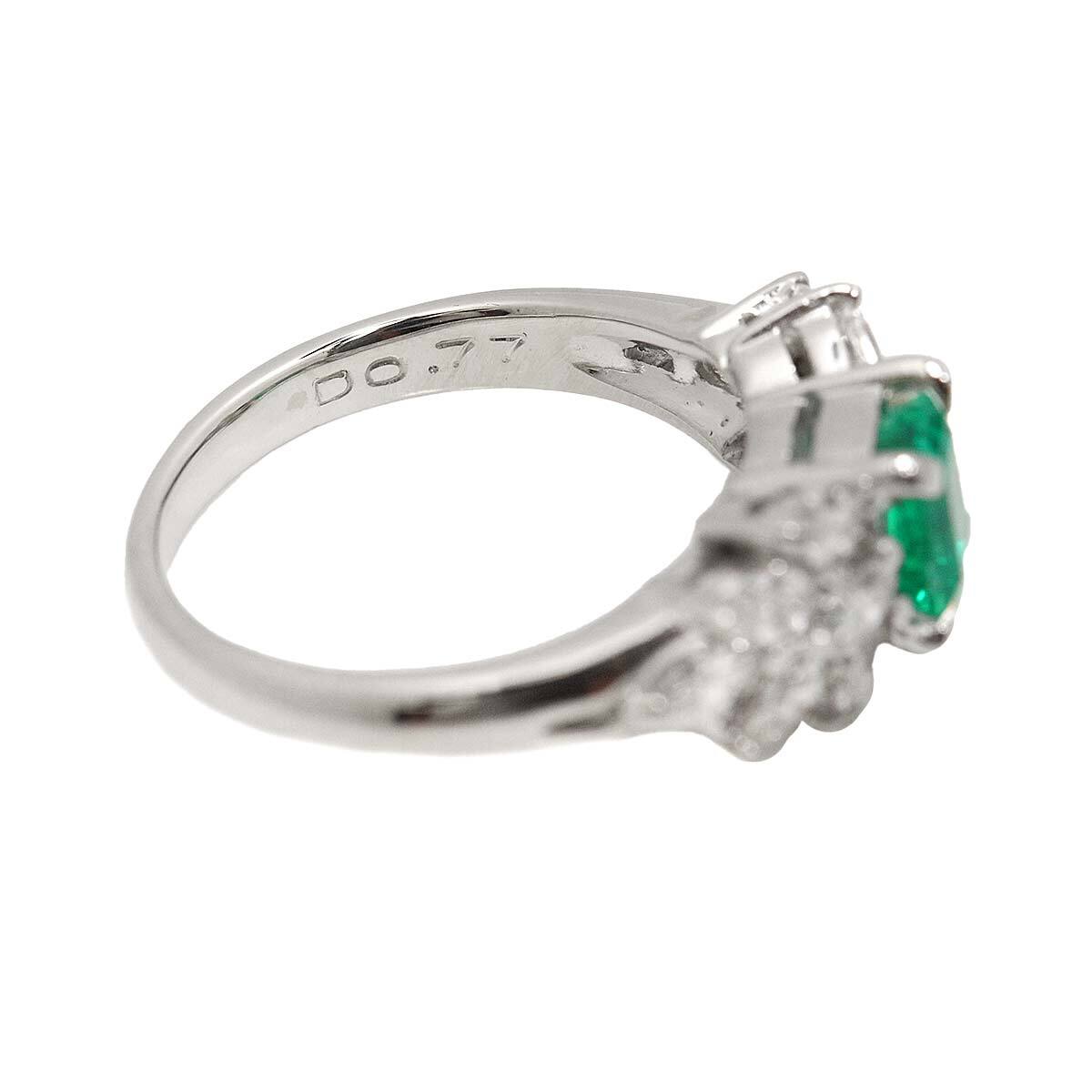 リング 13号 エメラルド 0.70ct ダイヤ 0.77ct Pt プラチナ 指輪 Emerald Ring 90226609_画像5