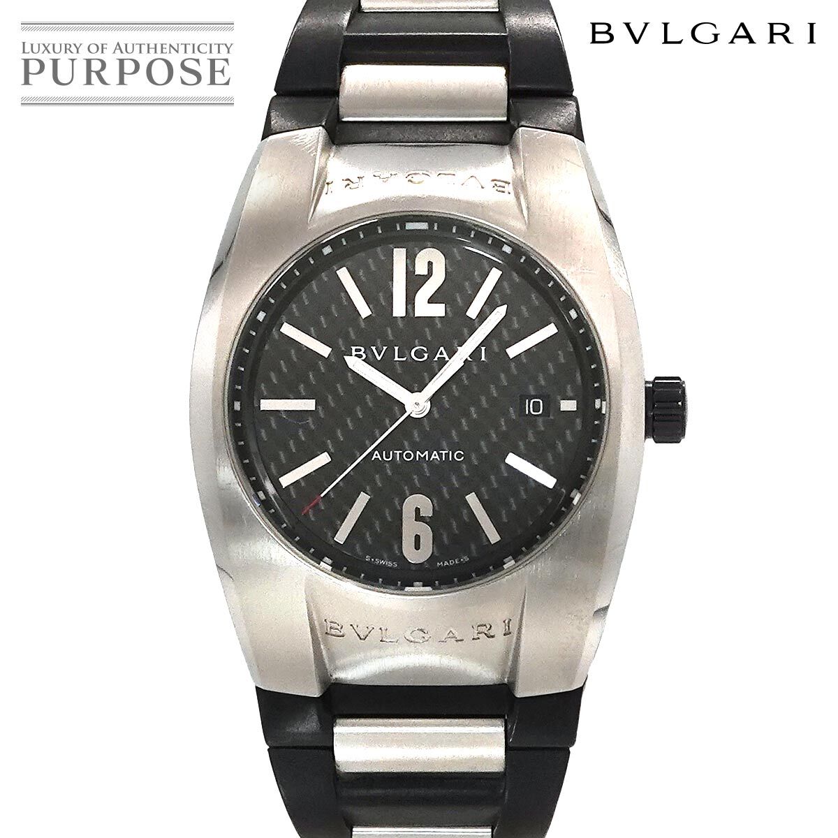 ブルガリ BVLGARI エルゴン EG40S メンズ 腕時計 デイト ブラック 文字盤 オートマ 自動巻き ウォッチ Elgon 90224639_画像1