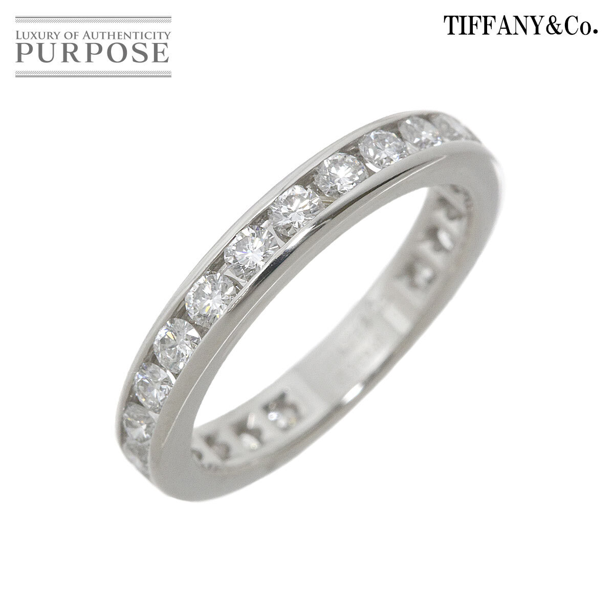 ティファニー TIFFANY&Co. フル サークル チャネル セッティング 8号 リング ダイヤ Pt プラチナ 指輪 Diamond Ring 90216293_画像1