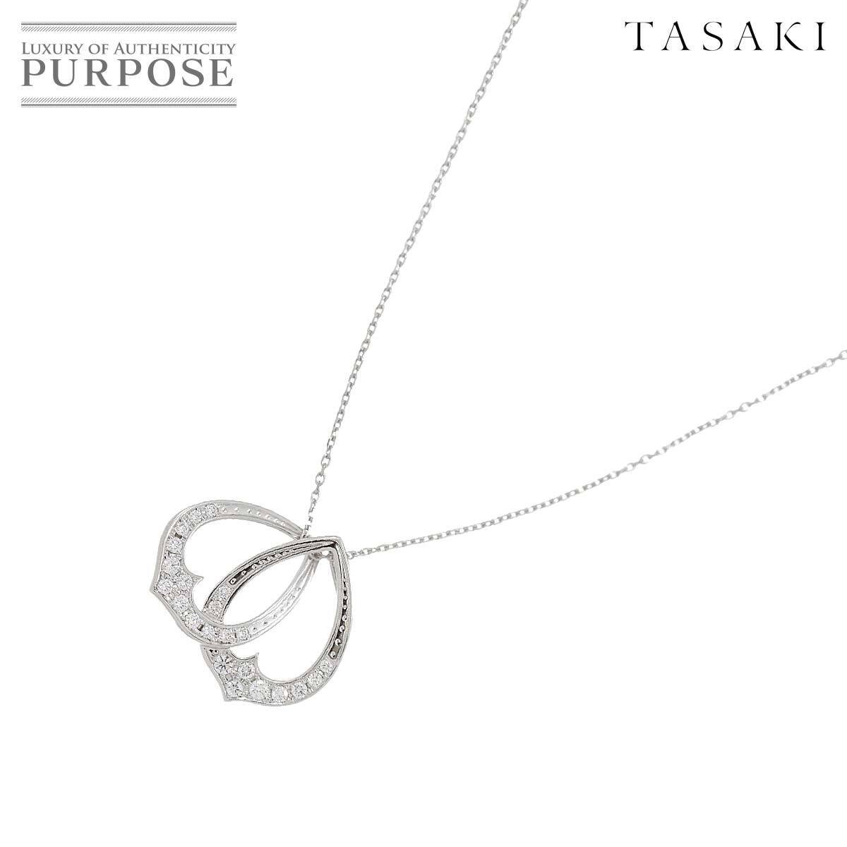 タサキ TASAKI ダイヤ 0.21ct ネックレス 45cm K18 WG ホワイトゴールド 750 田崎真珠 Diamond Necklace 90220962