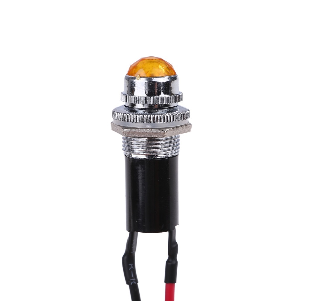 24V LED パイロット ランプ ダイヤカット 20個セット アンバー 16㎜ 16φ インジケーター ライト シグナル カスタム パーツ 汎用品_画像6
