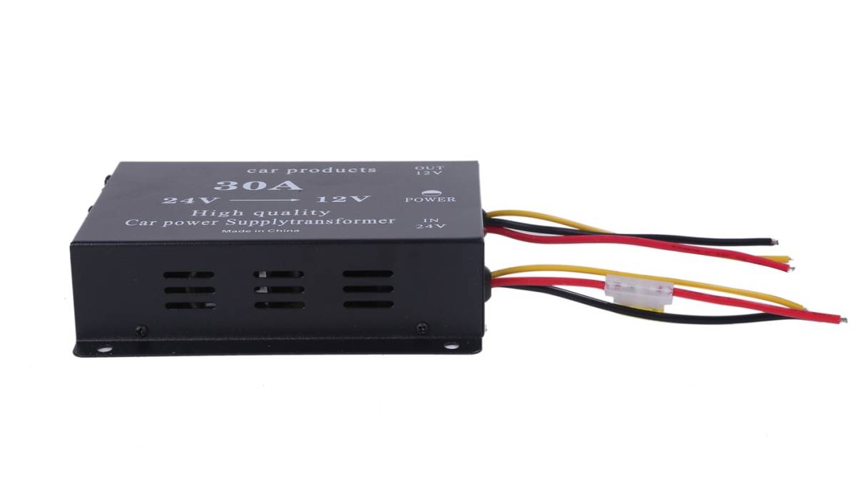 DCDC コンバーター 電圧 変換器 24V→12V 変圧器 デコデコ ヒューズ付 過電圧保護 30A バックアップ 機能付 大型車 トラック 車_画像4