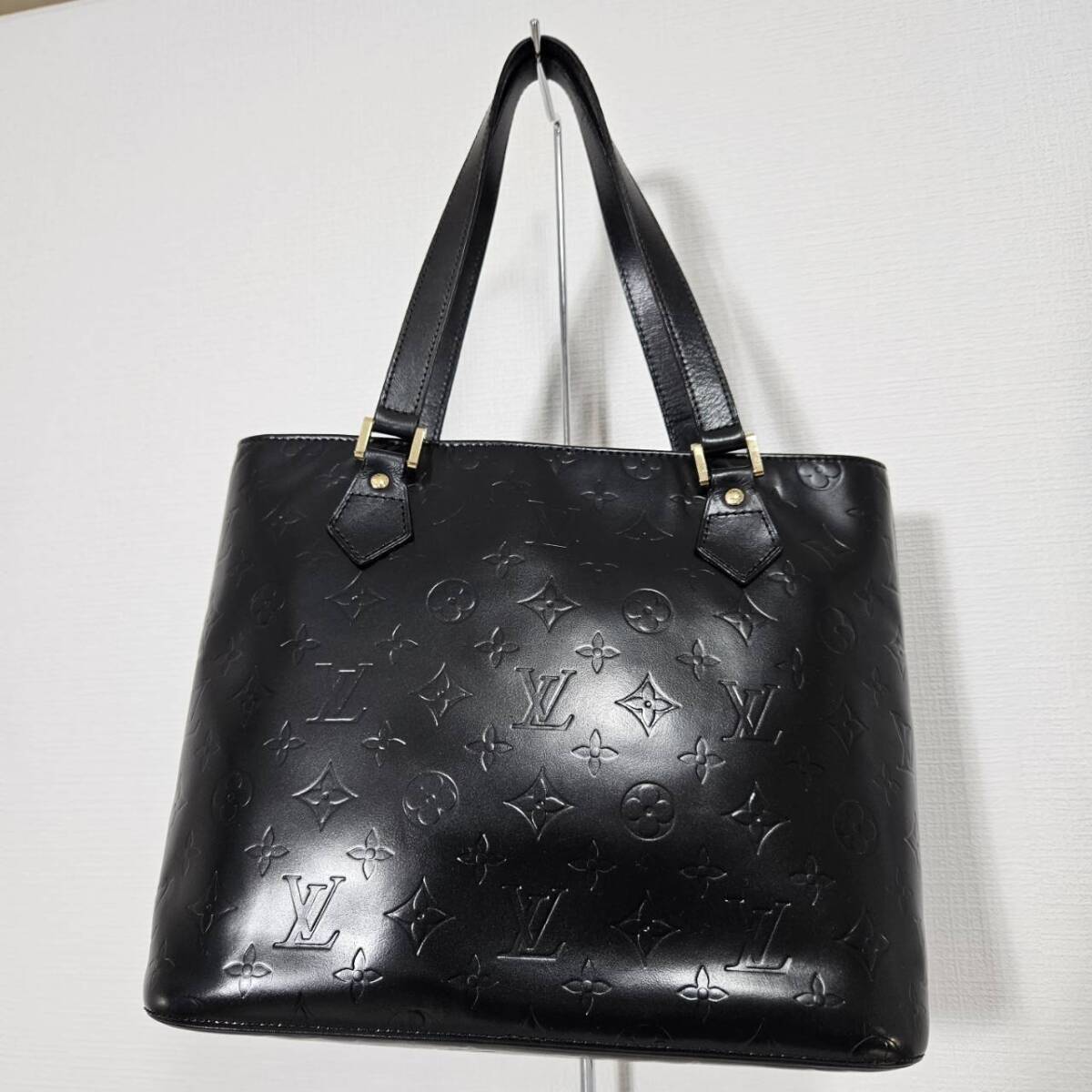 【１円スタート】LV　ルイヴィトン ヴェルニ ヒューストン　ハンドバッグ ブラック レディース　L4589_画像2