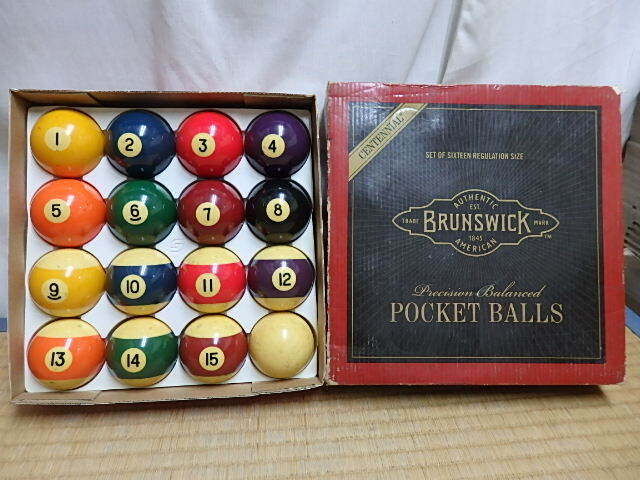 !△ビリヤード ボール 玉 球 BRUNSWICK AMERICAN/Precision Balanced ポケット ボール ベルギー製_画像1