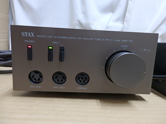 !□貴重!! 当時物 STAX SRM-T1S 真空管 ヘッドフォン アンプ スタックス 使用真空管：6FQ7/6CG7×2本 取説付き 音出しOK 日本製_画像2