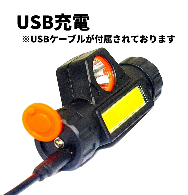 LED ヘッドライト 2個セット USB充電式 小型 強力 防水 高輝度 明るい キャンプ 釣り アウトドア 登山 停電用 防災 懐中電灯 作業灯 非常用の画像4