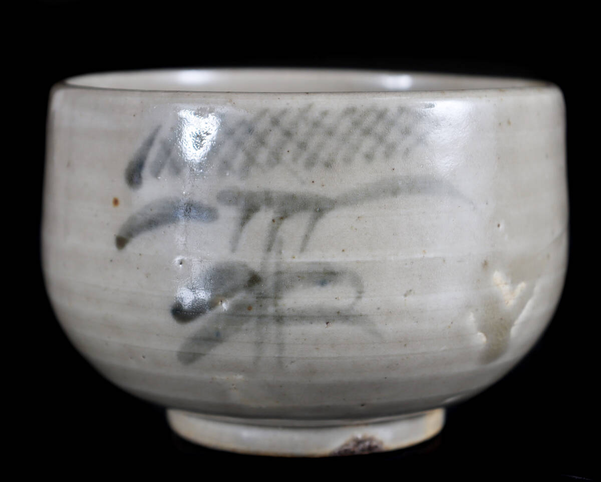 江戸前期 初期伊万里 染付笹文茶碗 古美術品D571の画像1