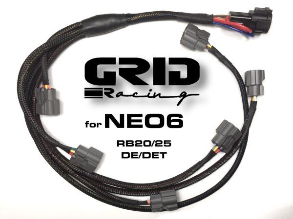 全メッキ線 アース強化品 GRID Racing製 NEO6 用 純正互換 イグニッションコイル ハーネス RB20 RB25 C35 R34 WC34 Y34 ER34 ECR33 R33_画像1