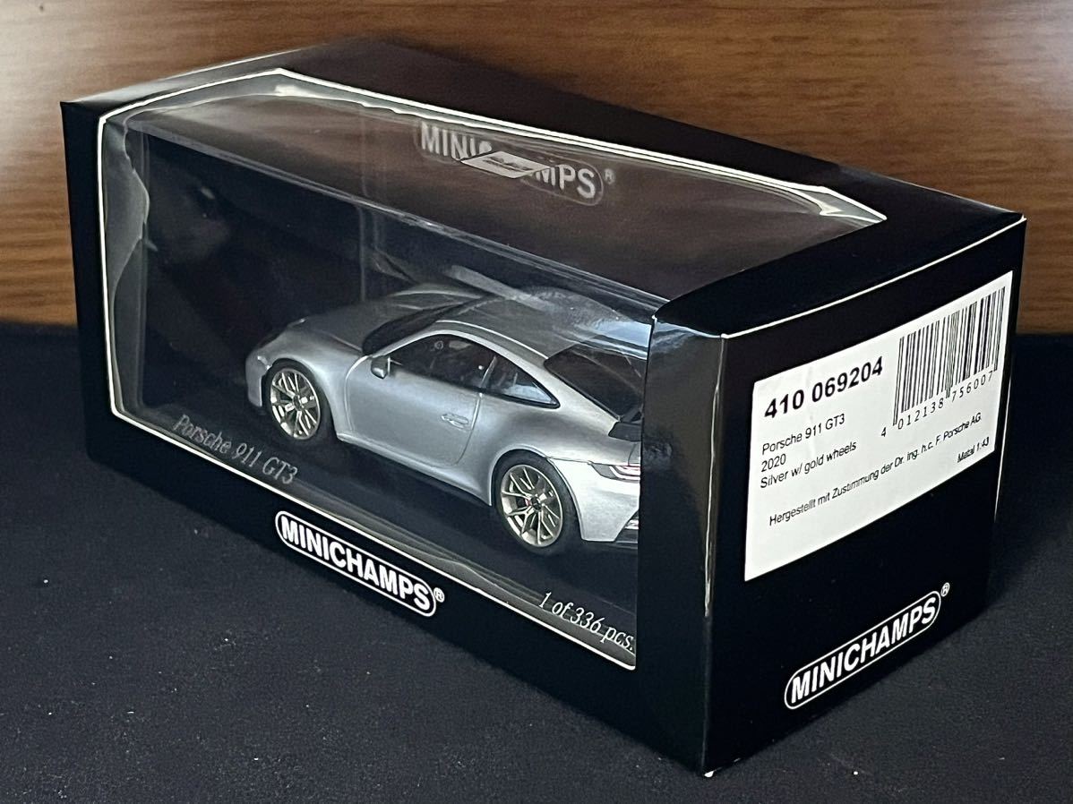 1/43 限定336 ミニチャンプス ポルシェ 911(992) GT3 シルバー 1:43 Minichamps Porsche 911(992) GT3 2020 dolomite silverの画像6