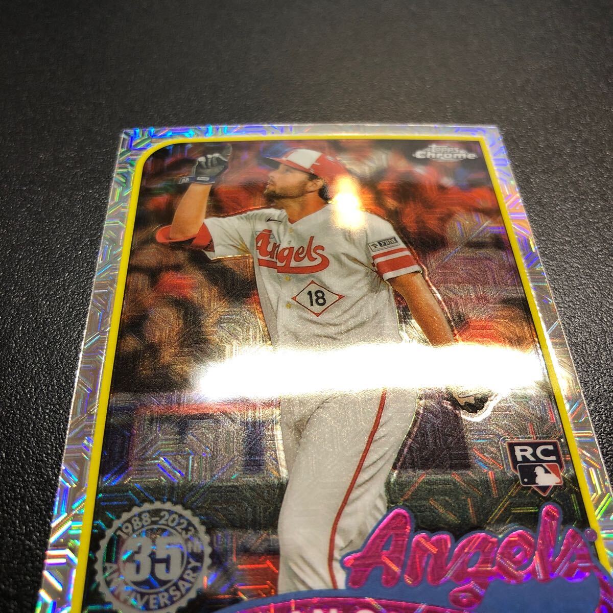 Nolan Schanuel 2024 Topps Series 1 #T89C-49 1988 Topps Chrome Mojo Refractor Rookie RC Angels_画像5