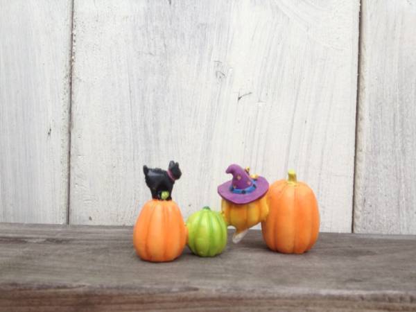 * Halloween * pumpkin decoration interior objet d'art ornament cat Mini 